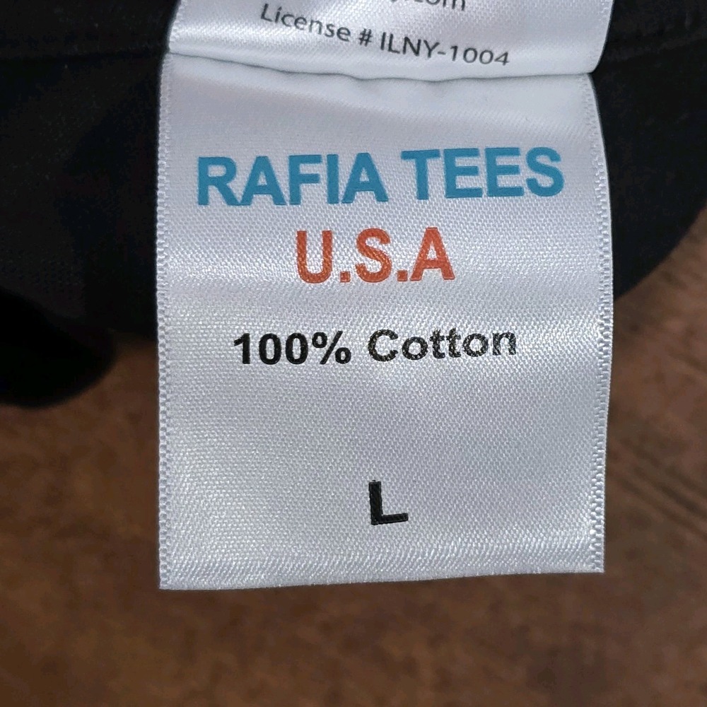 I Love NY Black Graphic T-Shirt Large NWT Rafia Tees USA Made Tourist‎ Souvenir - Picture 3 of 7